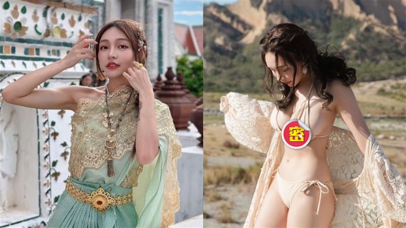林襄絕頂辣照流出　撐爆比基尼怕走光
