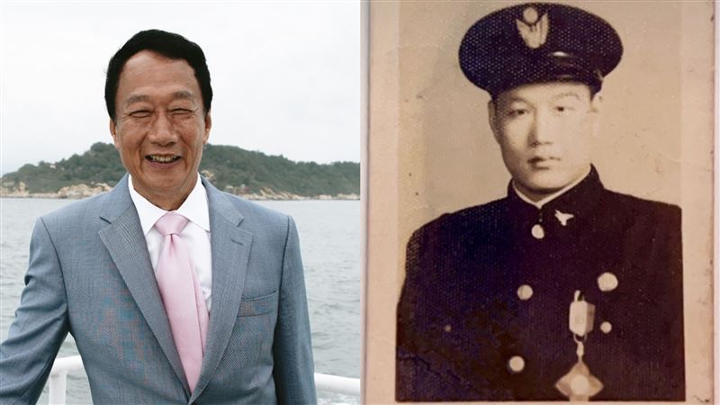 父子超像　郭台銘曬郭齡瑞帥氣警服照