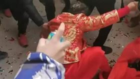 新娘,婚禮,新郎,疊羅漢,伸鹹豬手