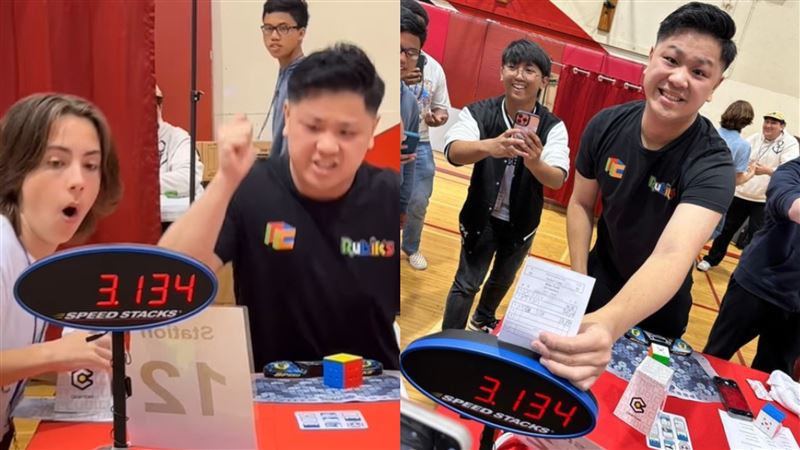 他用3.13秒解魔方破紀錄　超神手速影片曝