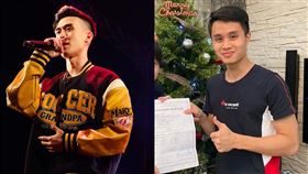 影傳系畢業生柯以寬（寬仔）已發行多張單曲，是樂壇饒舌新秀（圖左）；法文系畢業生楊涵鈁二年前往台大轉學來輔大，去年已獲得DALF C2法文精通級證書台灣高分榜首（圖右）。（圖／輔大提供）