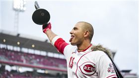 ▲紅人39歲老將沃托（Joey Votto）傷後復出首安是全壘打。（圖／美聯社／達志影像）