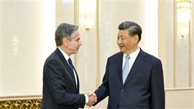 美國國務卿布林肯（Antony Blinken）訪中會見中國領導人習近平。布習會、習布會。（圖／新華社）