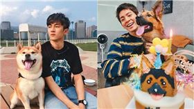 近年林柏宏（右圖，翻攝自林柏宏IG）養狗陪伴，和好友（左圖，翻攝自Chuck IG）之間多了共同話題。