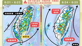 天氣風險WeatherRisk也貼出一張圖表示，端午假期白天晴朗，午後雷陣雨。

