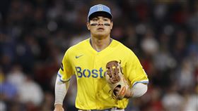 ▲張育成歸期未定，沒趕上紅襪近期的6連勝（圖／美聯社／達志影像）