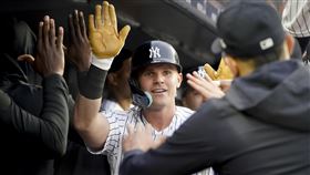 ▲包爾斯（Jake Bauers）炸裂2分砲，洋基先馳得點。（圖／美聯社／達志影像）