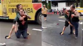 北市街頭鬥毆，黃姓男子持刀攻擊債主反被掐脖。（圖／取自爆料公社）