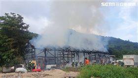 台北市中影文化城倉庫發生火警。（圖／翻攝畫面）