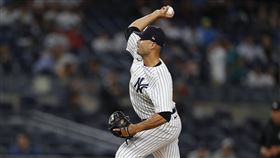 ▲洋基內野手凱納法利法（Isiah Kiner-Falefa）上場投球。（圖／美聯社／達志影像）