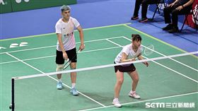 ▲2023台北羽球公開賽，台灣混雙組合葉宏蔚、李佳馨。（圖／記者劉彥池攝影）