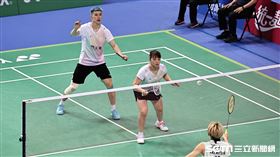 ▲2023台北羽球公開賽，台灣混雙組合葉宏蔚、李佳馨。（圖／記者劉彥池攝影）