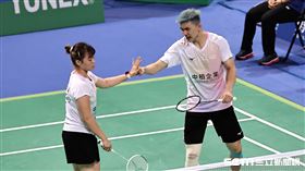 ▲2023台北羽球公開賽，台灣混雙組合葉宏蔚、李佳馨。（圖／記者劉彥池攝影）