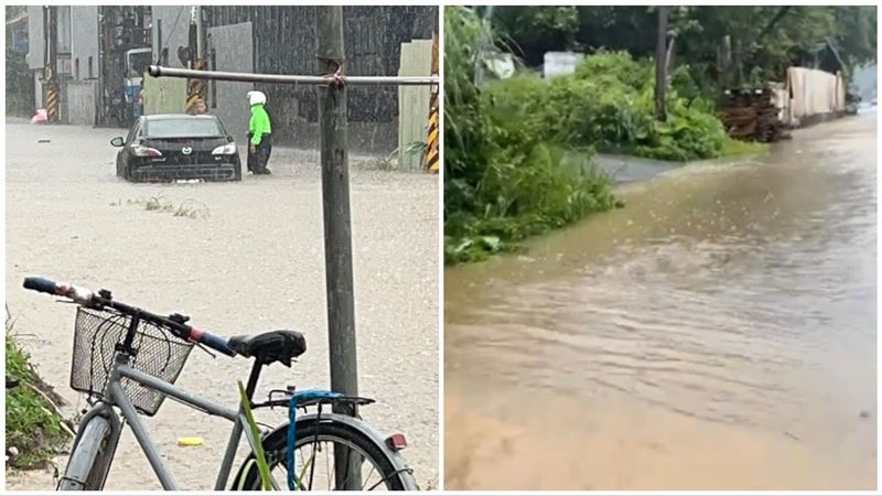 午後雷雨轟雙北　中和驚見「威尼斯場景」