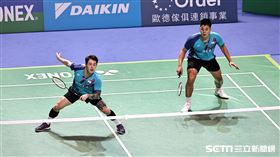 ▲2023台北羽球公開賽，台灣男雙組合「羊肉爐」楊博涵、盧敬堯。（圖／記者劉彥池攝影）