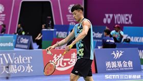 ▲2023台北羽球公開賽，台灣男子選手林俊易。（圖／記者劉彥池攝影）