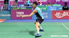 ▲2023台北羽球公開賽，台灣男子選手林俊易。（圖／記者劉彥池攝影）