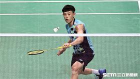 ▲2023台北羽球公開賽，台灣男子選手林俊易。（圖／記者劉彥池攝影）