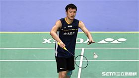 ▲2023台北羽球公開賽，台灣男子選手王子維。（圖／記者劉彥池攝影）