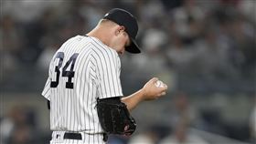 ▲洋基後援投手金恩（Michael King）投1球挨轟。（圖／美聯社／達志影像）