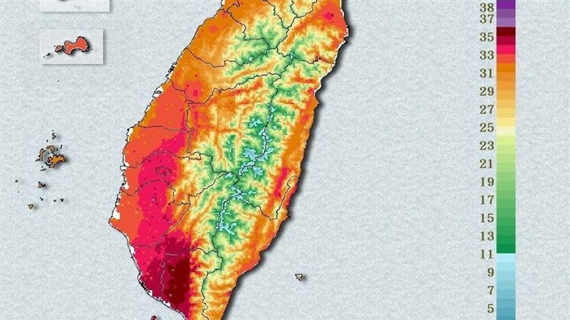 新／紅通通一片！3縣市都飆「36.9°C」