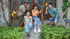 柯有倫（左起）、黃湘婷、李霈瑜(大霈)、江宏傑合作（圖／客台提供）