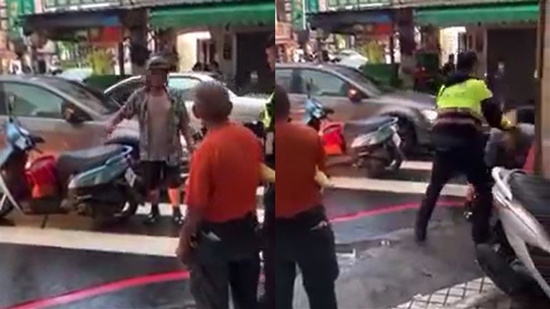 酒醉男擋路中嗆警：你開啊！秒被壓地哀嚎