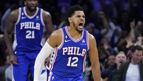 ▲76人哈里斯（Tobias Harris）嗆雲球迷會用1塊餅乾將他交易出去。（圖／美聯社／達志影像）