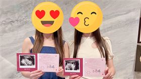 林姓雙胞胎姊妹同時懷孕，孩子出生心跳都是168下。（圖／禾馨宜蘊生殖中心提供）