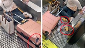 泰國曼谷廊曼國際機場電動輸送帶步道「吃人」。（圖／翻攝自ศูนย์ข้อมูลภูเก็ต Phuket Info Center）