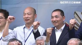 ▲出席國民黨黃復興黨部成立67週年會慶暨動員大會，韓國瑜、侯友宜互動曝光。