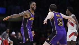 ▲湖人續簽羅素（D'Angelo Russell）、里夫斯（Austin Reaves）。（圖／美聯社／達志影像）