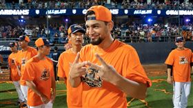 ▲勝騎士只在統一獅效力半季就被韓職挖角，但封王經驗讓他感到很新鮮。（圖／統一獅球團提供）