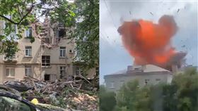 俄羅斯今日出動無人機攻擊烏克蘭的蘇米市。（圖／翻攝自推特）