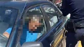 中風,車陣,破窗,竹北（圖／翻攝畫面）