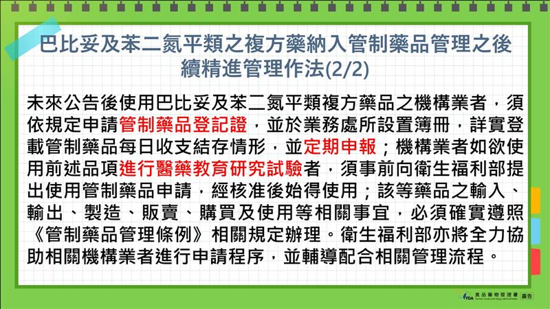 巴比妥、苯二氮平複方藥　十月納管制藥