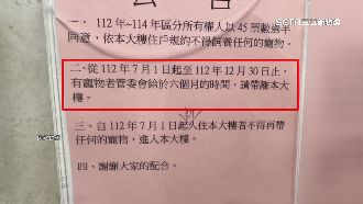 獨／大樓「禁寵」公告限期搬家　住戶看傻