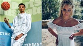 布蘭妮(左)慘被NBA新星溫班亞馬呼巴掌。（圖／翻攝IG）