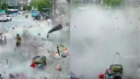 湖南新化磚瓦脫落（圖／翻攝自江西新闻廣播）