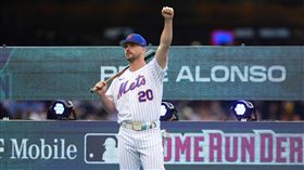 ▲大都會阿隆索（Pete Alonso）連2年全壘打大賽被羅德里奎茲（Julio Rodriguez）淘汰。（圖／美聯社／達志影像）