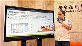 疾管署疫情中心主任郭宏偉說明猴痘疫情。（圖／記者簡浩正攝影）