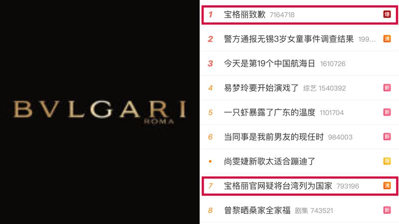 寶格麗挨轟辱華小粉紅全氣炸　緊急道歉了