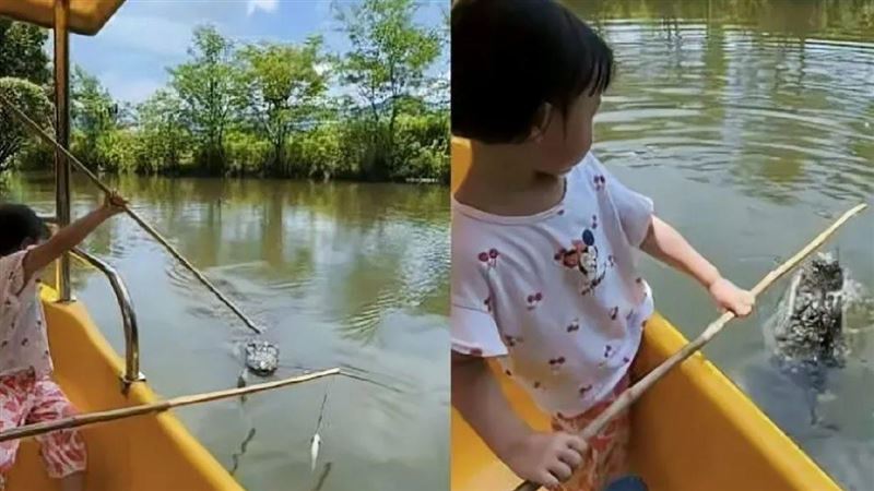 動物園推親子遊湖釣鱷魚　畫面曝光嚇壞人