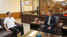 ▲朱立倫拜會苗栗縣長鍾東錦（圖／國民黨提供）