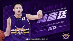 ▲林彥廷在本屆CBA選秀以首輪第3順位，被北京控股探花籤挑中。（圖／翻攝自北京控股籃球俱樂部微博）