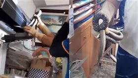 冷氣通風口經見「有蛇出沒」。圖/網傳影片