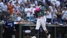 ▲光芒狄亞茲很忙，在明星賽敲全壘打後，馬上請陪產假回家迎接兒子的出生。（圖／美聯社／達志影像）