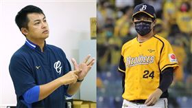 ▲悍將首席教練黃泰龍和兄弟前教頭林威助，都在離開球隊前一天因「家中有事」請假。（組合圖／翻攝自富邦悍將臉書、記者劉彥池攝影）