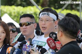 ▲「七月十六上凱道，公平正義救台灣」館長陳之漢黃國昌受訪（圖／記者楊澍攝影）