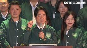 ▲全代會賴清德致詞及台下蔡英文。